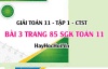 Giải bài 3 trang 85 Toán 11 tập 1 SGK Chân trời sáng tạo